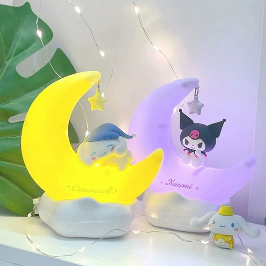 Sanrio Crescent LED Night Light (Kuromi /Cinnamoroll /My Melody Lamp) Sanrio Stuff Gifts Toys